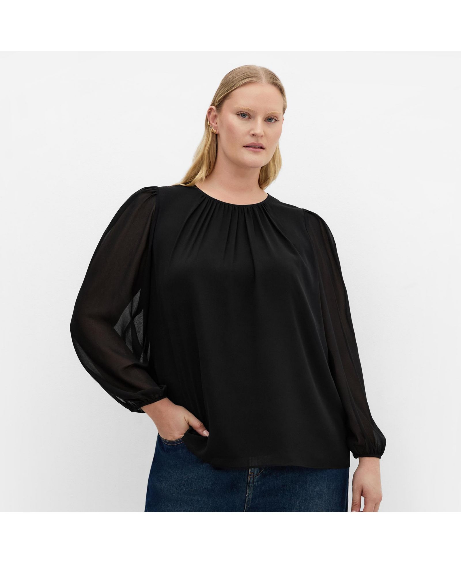 Женский топ CITY CHIC Plus Size Kelly Sheer Sleeve