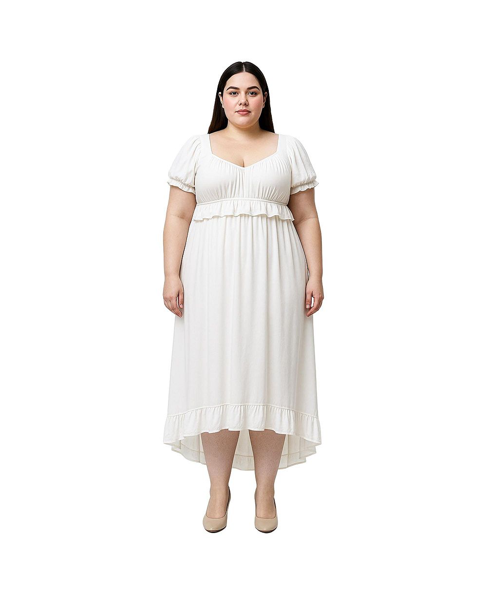 Standards & Practices Plus Size Ruffled Hem Maxi Dress