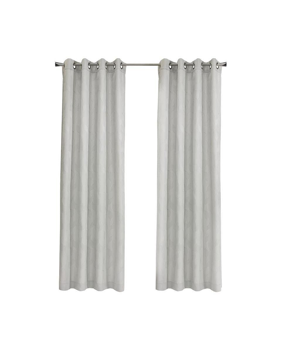 Habitat Corsica Light Filtering Grommet Botanical Textured Jacquard Curtain Panel for Bedroom 52" x 84" Grey