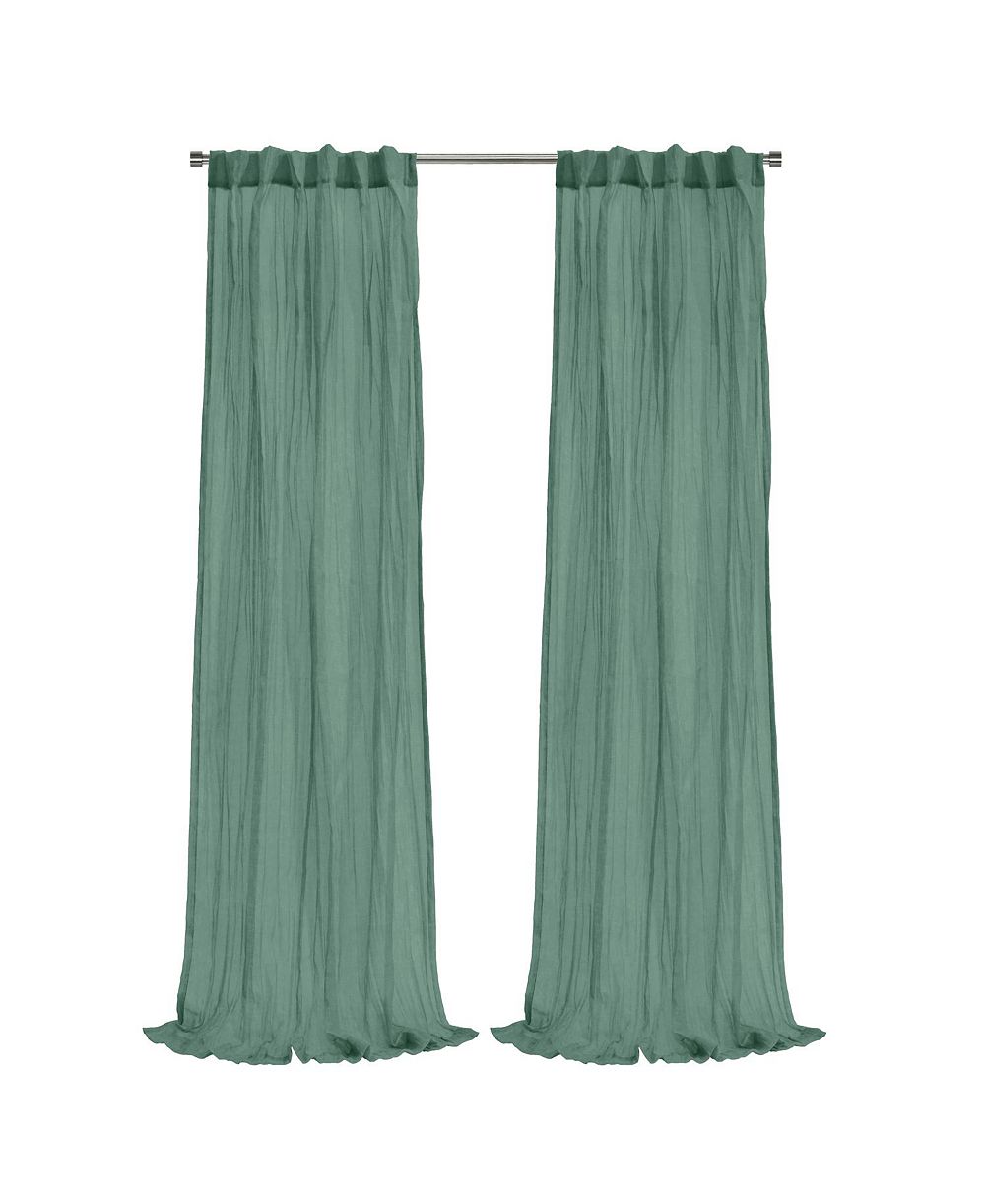 Habitat  Paloma Sheer Broomstick Crushed Solid Dual Header Curtain Panel