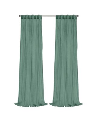 Habitat  Paloma Sheer Broomstick Crushed Solid Dual Header Curtain Panel