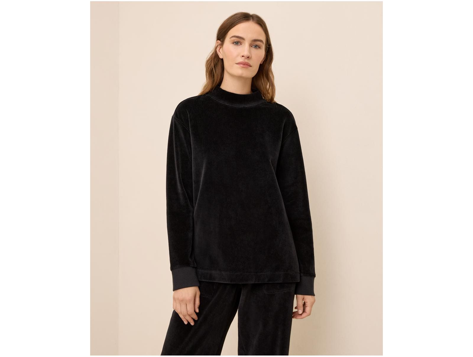 Pact Women's Organic Cotton Velour Mock Neck Pullover