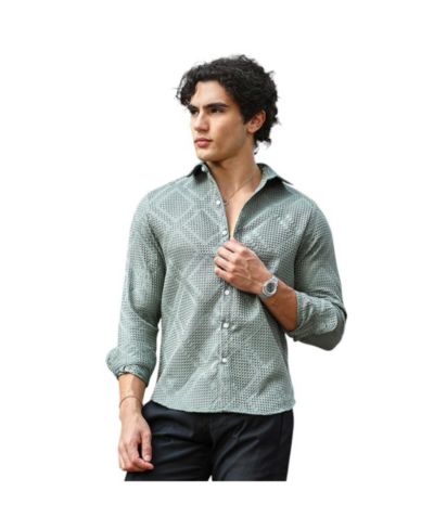 Мужская рубашка Campus Sutra Sage Green Shard-Tactile