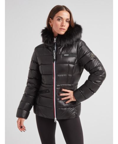 JACK1T Women's R4D Faux Fur Tricolore Racer Jacket