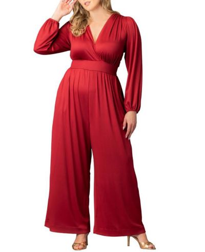Комбинезон Kiyonna Plus Size Brigitte Long Sleeve Wide Leg