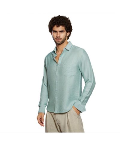 Campus Sutra Мужская рубашка Sage Green Relaxed Fit