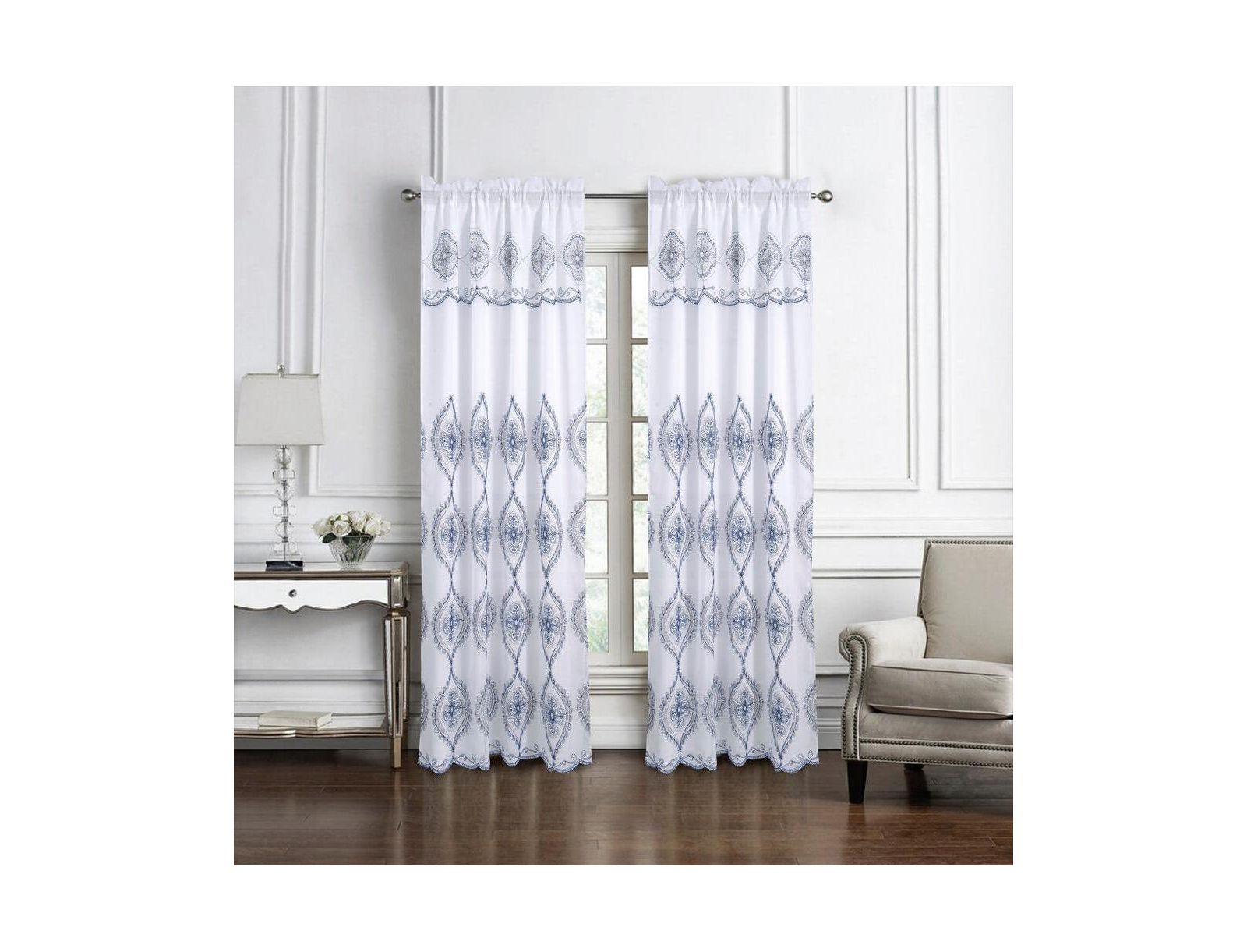 Вышитая панель Oliva Gray Arcadia 54x90" Navy