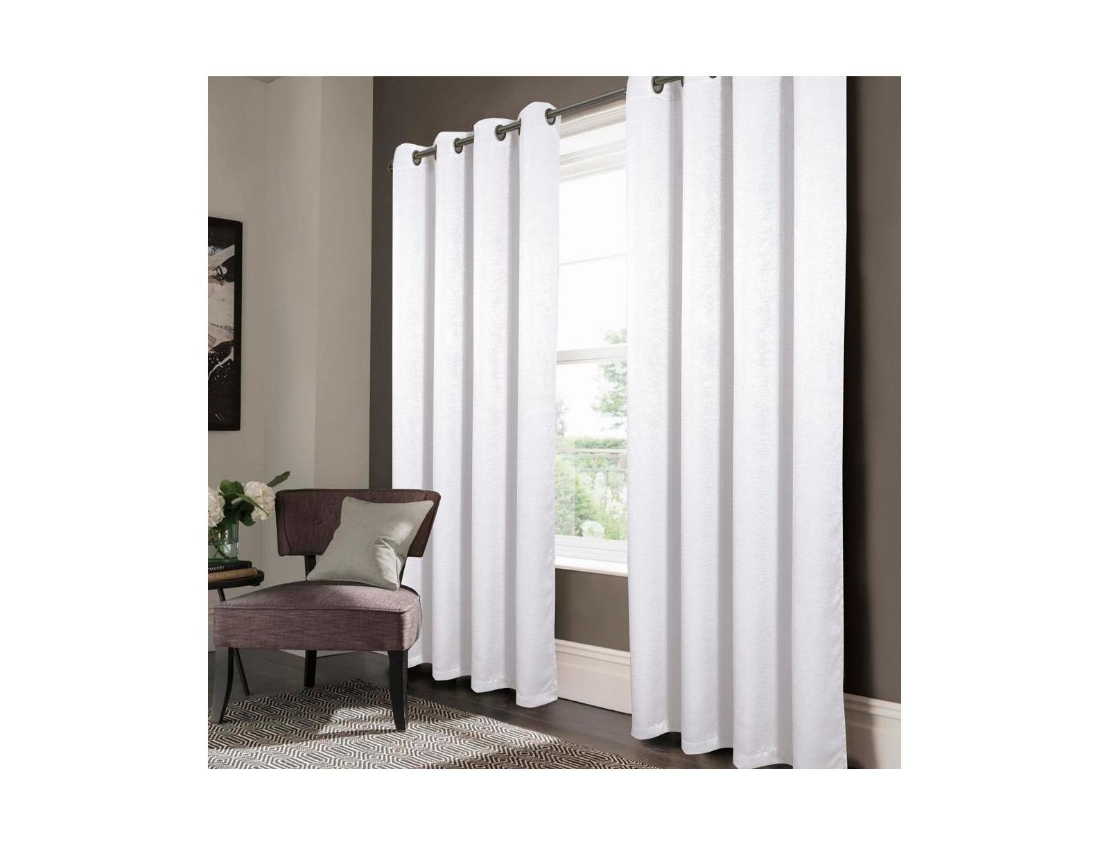 Oliva Gray Nora Embossed Blackout Grommet Panel - 52x90"