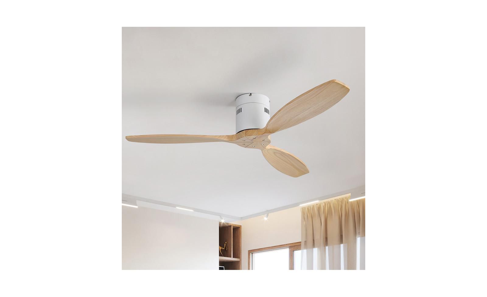 Sofucor 52-inch Modern 3-Blade Flush Mount with Remote Control and Timing Function Ceiling Fan