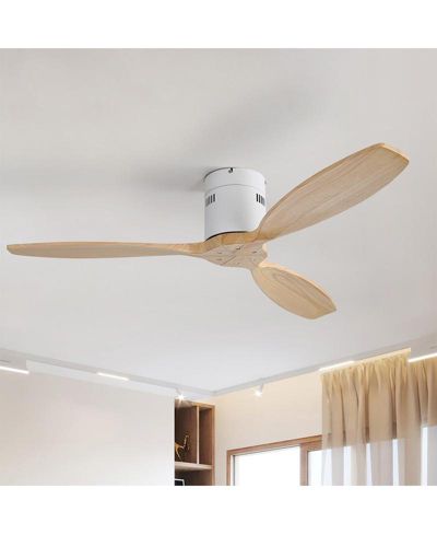 Sofucor 52-inch Modern 3-Blade Flush Mount with Remote Control and Timing Function Ceiling Fan