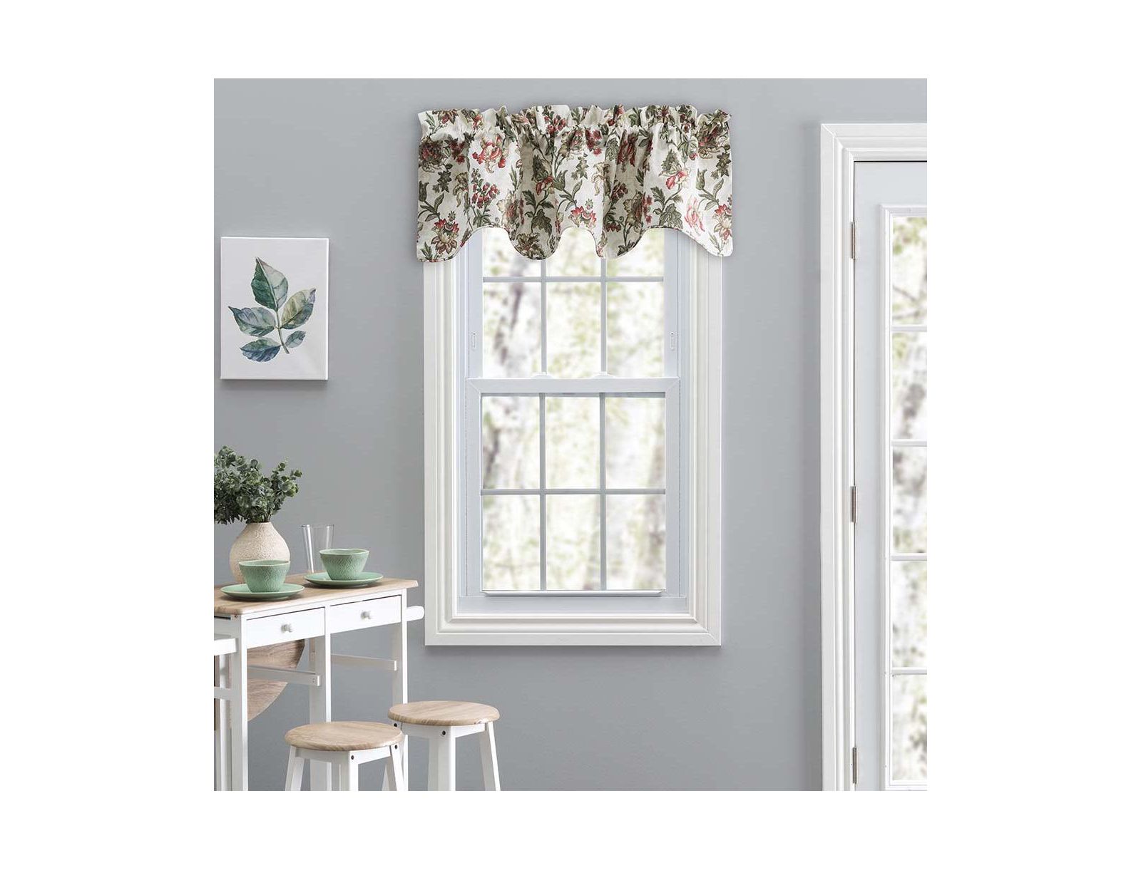 Занавеска Ellis Curtain Madison Floral Design, 58" x 15" Brick