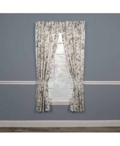 Ellis Curtain Abigail High Quality Design Printed Room Darkening 2-Piece Window Rod Pocket Panel - 90 x 84, Off-white