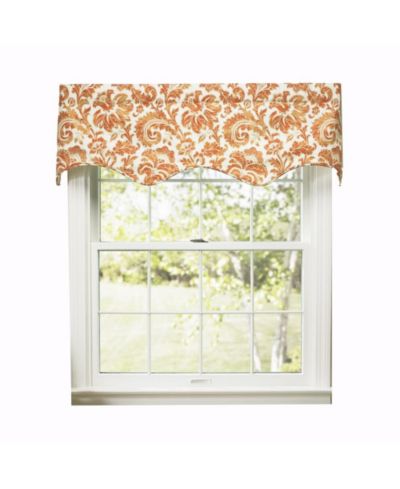 Ellis Curtain занавеска Boxtree Scallop с карманом для штанги, 50" x 16", оранжевая