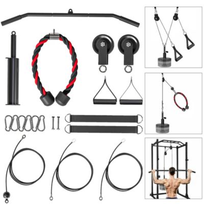 Soozier Weight Cable Pulley System for LAT Pull Down, Biceps Curl,