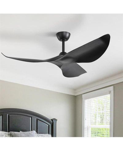 Sofucor 38-inch Modern Black 3-Blade without Light Ceiling Fan with Six Speed Remote Control and Timing Function for Indoor
