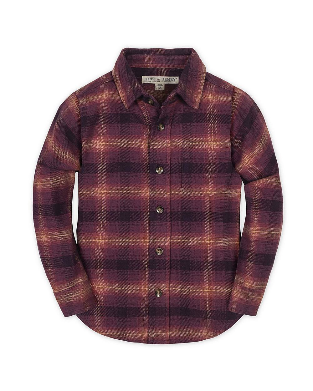 Рубашка Hope & Henry Organic Long Sleeve Flannel для детей