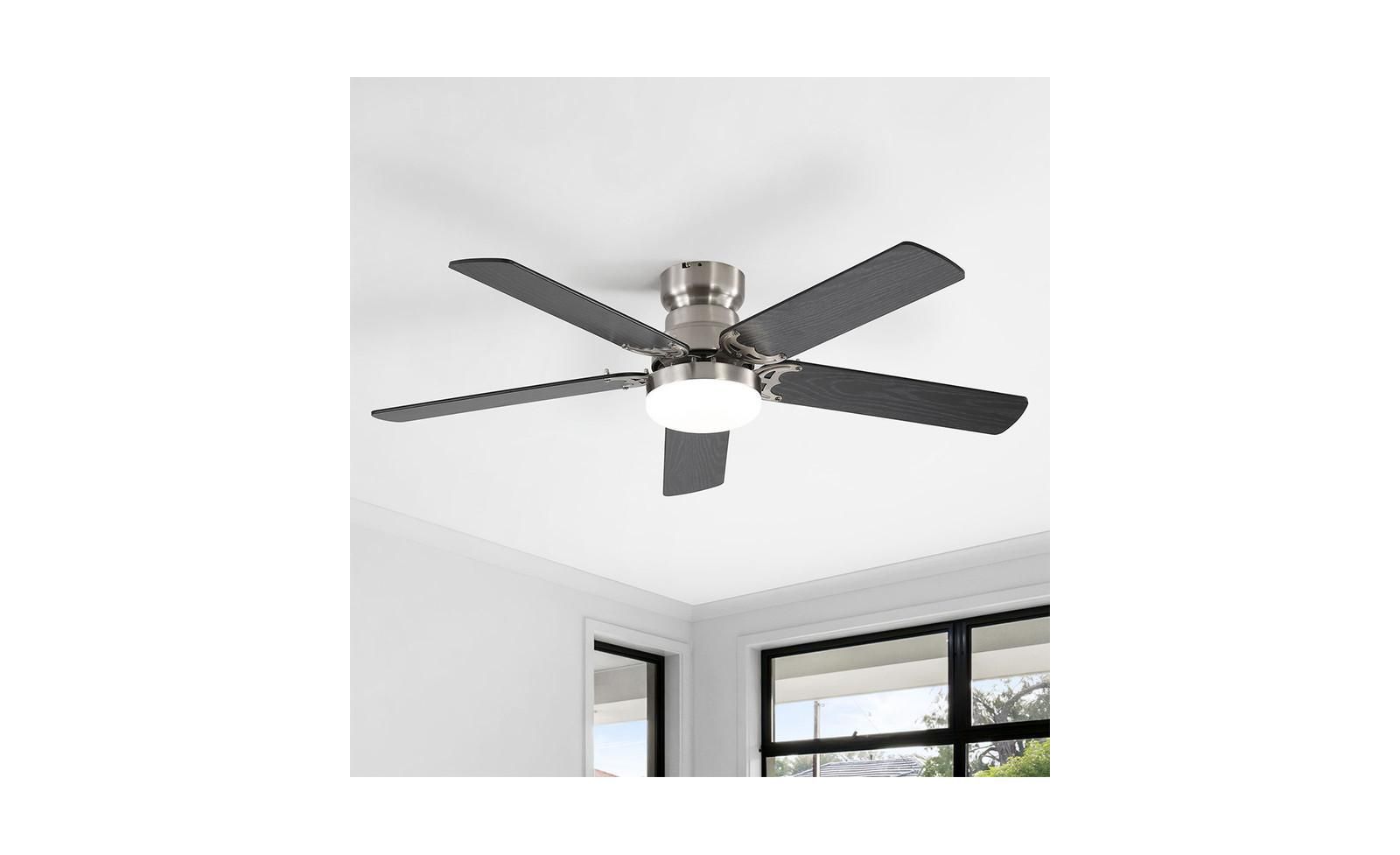 Потолочный вентилятор Sofucor 42-inch Modern Minimalist Sand Nickel с LED Lights и Remote Control