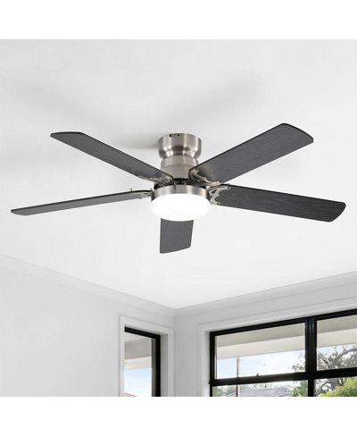 Потолочный вентилятор Sofucor 42-inch Modern Minimalist Sand Nickel с LED Lights и Remote Control