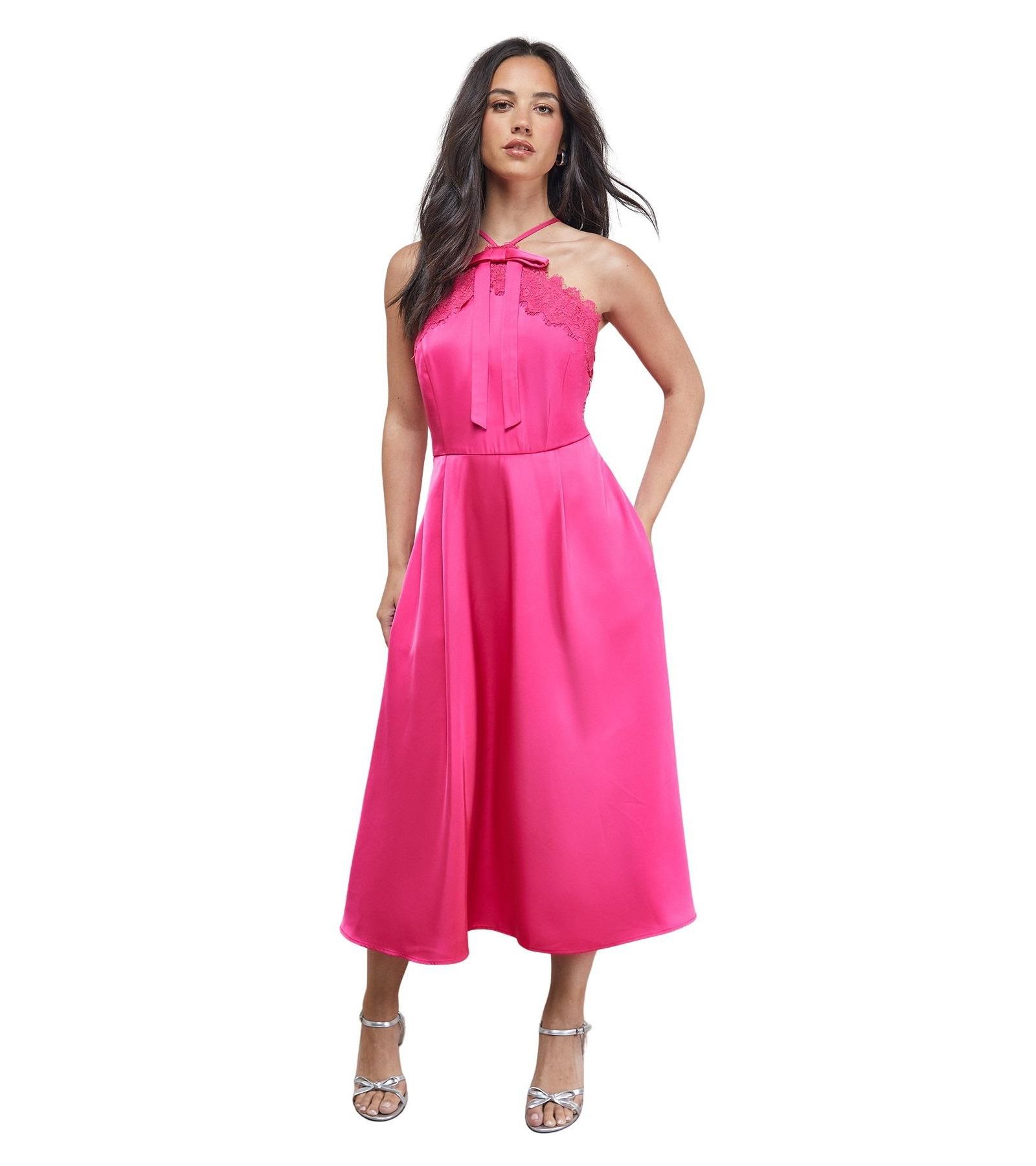 Oasis Women's Lace Detail Midi Prom Dress