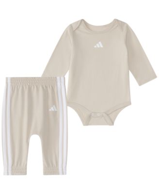 adidas Baby Boys' Logo Long-Sleeve Bodysuit and Pants Set, 2-Piece Set