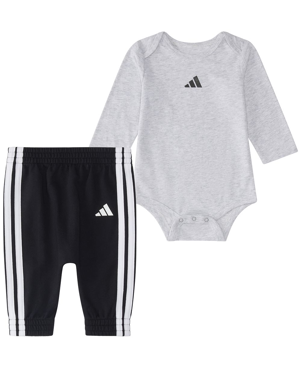 Детский набор adidas из 2 предметов для мальчиков: боди с длинным рукавом и брюки