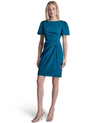 Женское платье-футляр DKNY из крепового трикотажа с коротким рукавом