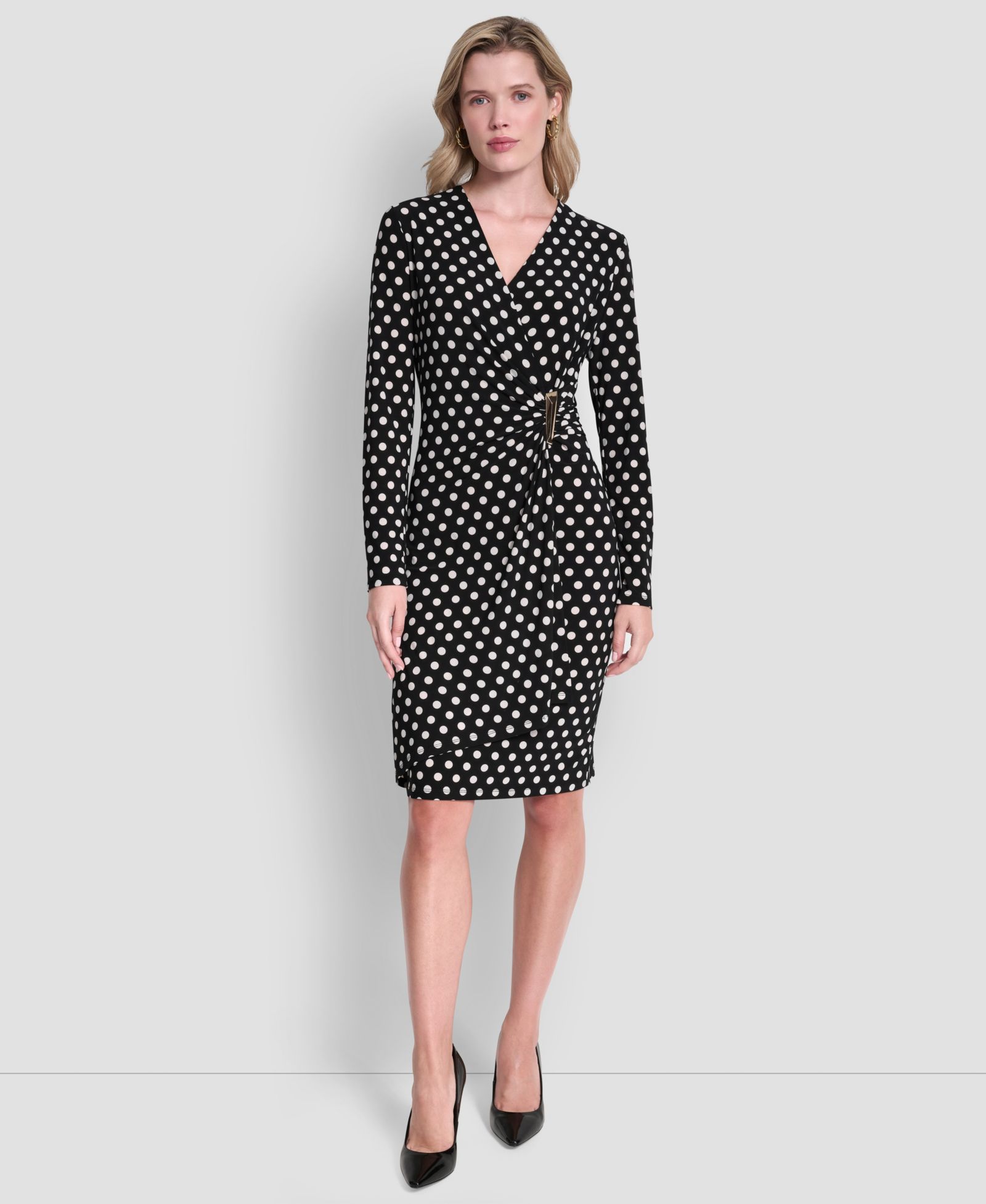Женское DKNY Long-Sleeve Knee Length Dress