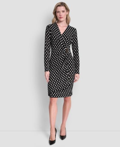 DKNY Women's Long-Sleeve Knee Length Dress