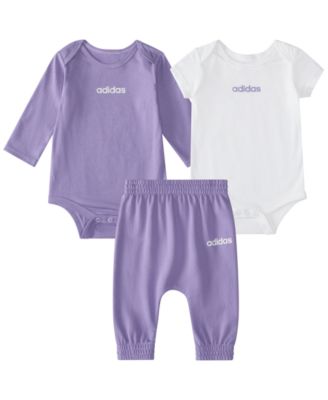 Детский комплект adidas из боди с круглым вырезом и брюк, 3 предмета
