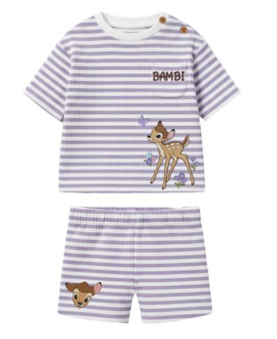 Детский комплект Disney Baby Girls' Bambi Short-Sleeve T-Shirt и эластичные шорты, 2-Piece Set