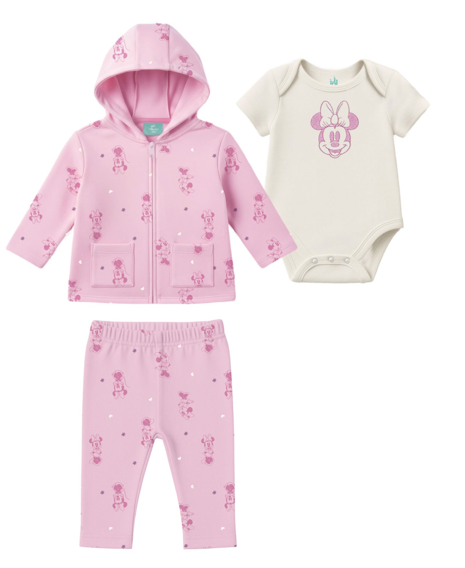 Disney Детский набор из боди, куртки и брюк Minnie Mouse, 3-Piece Set