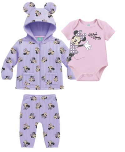 Детский комплект Disney Baby Minnie Mouse: боди, куртка и брюки, 3-Piece Set