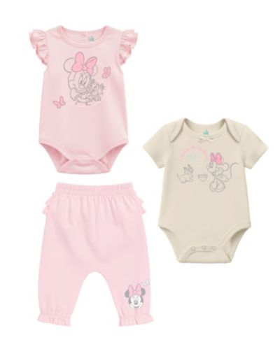 Комплект из 3 предметов Disney Baby: боди и брюки Minnie Mouse для девочек
