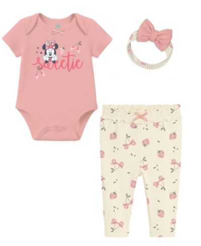 Disney Детский комплект: боди Minnie Mouse, брюки и повязка на голову, 3-Piece Set