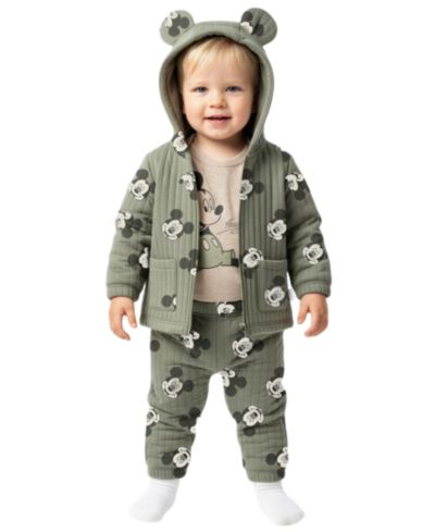 Детский Disney Mickey Mouse Jacket, Short-Sleeve Bodysuit & Pants, 3-Piece Set
