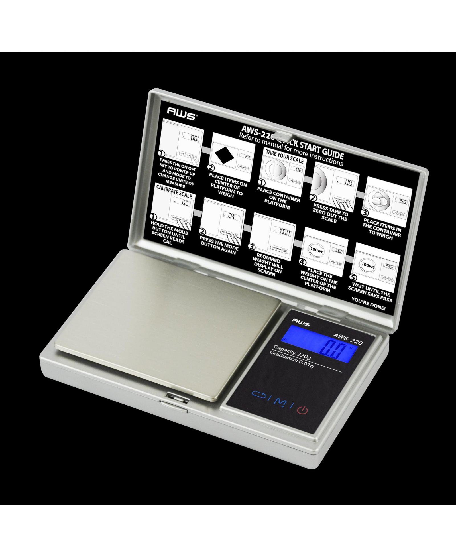 Цифровые карманные весы American Weigh Scales AWS 220g, серия 220g x 0.01g