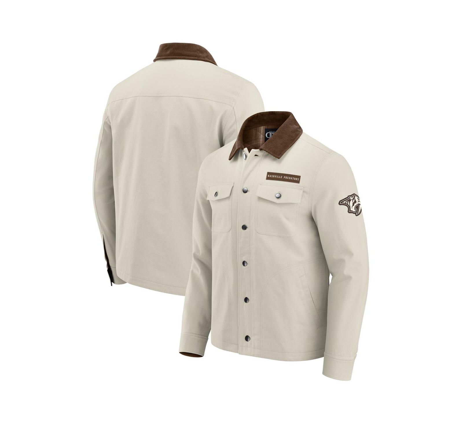 Darius Rucker Collection by Fanatics Men's Tan Nashville Predators Midweight Canvas Full-Button Jacket