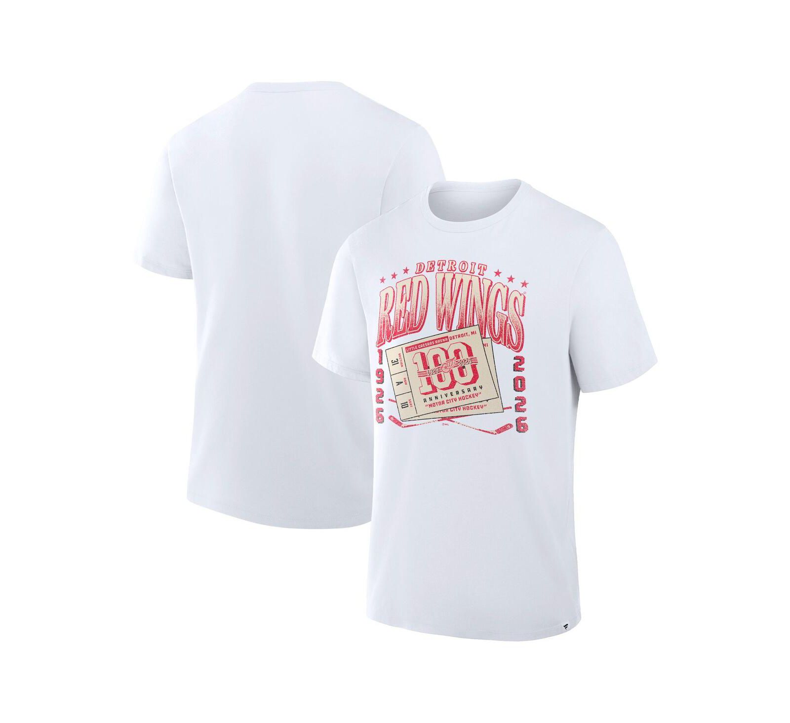 Fanatics Мужская белая футболка Detroit Red Wings Centennial Legacy