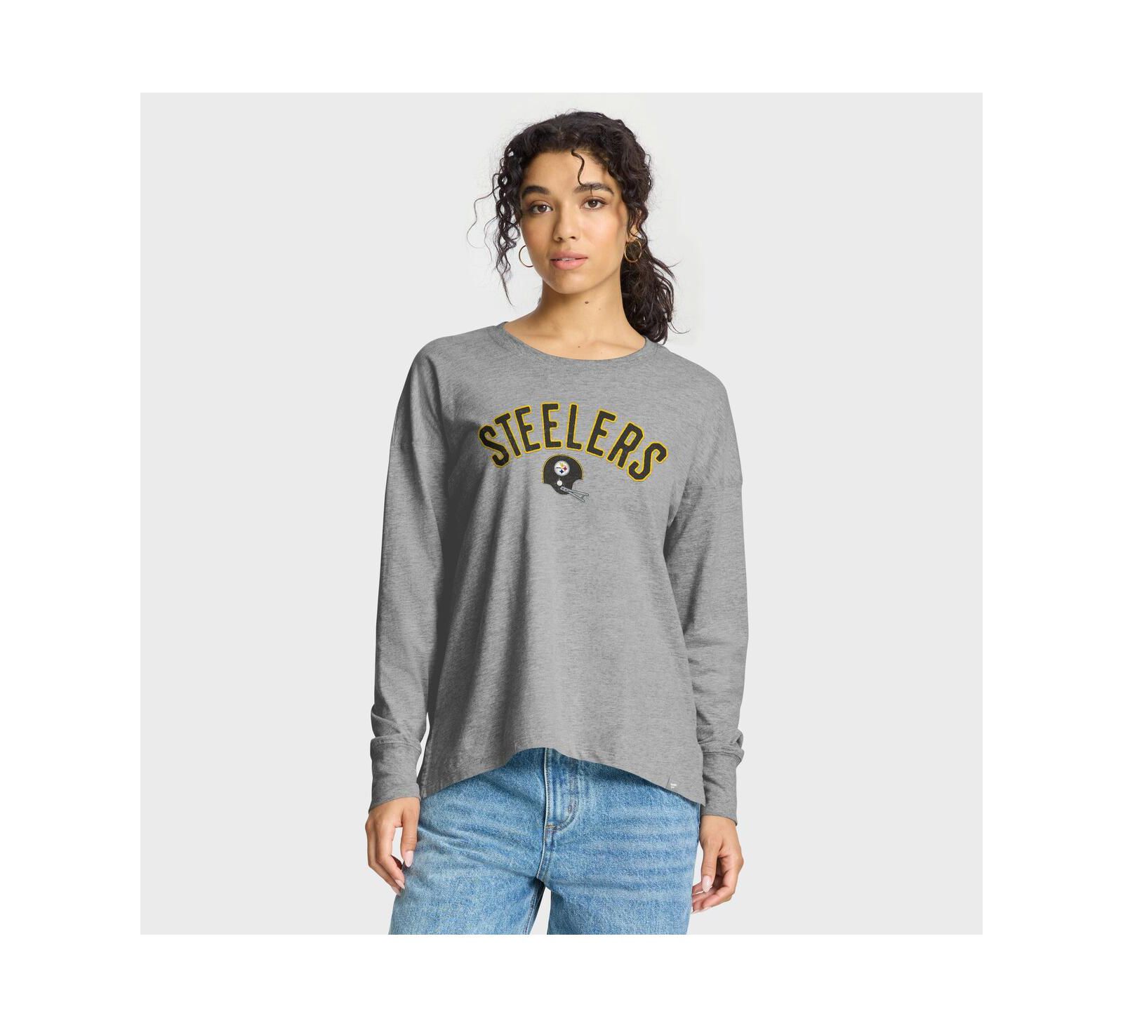 Fanatics Women's Heather Gray Pittsburgh Steelers Hometown Legacy Long Sleeve T-Shirt