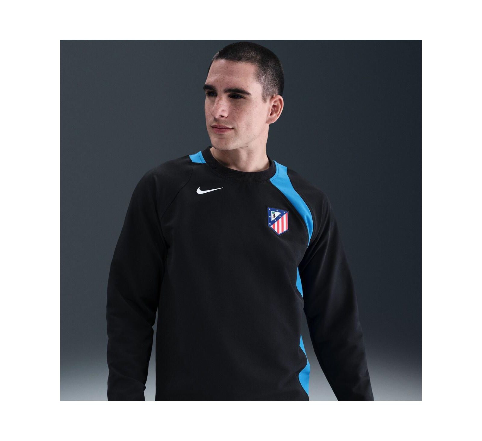 Nike Men's Black Atletico de Madrid Third T90 Pullover Sweatshirt