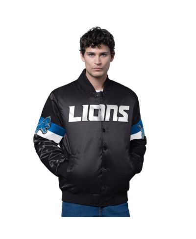 Starter куртка Men's Black Detroit Lions Triple Option Full-Snap Varsity