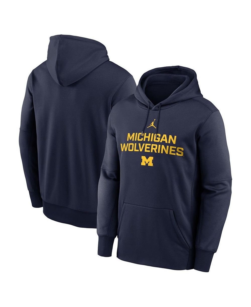 Jordan Men's Navy Michigan Wolverines Team Stacked Performance Pullover Hoodie