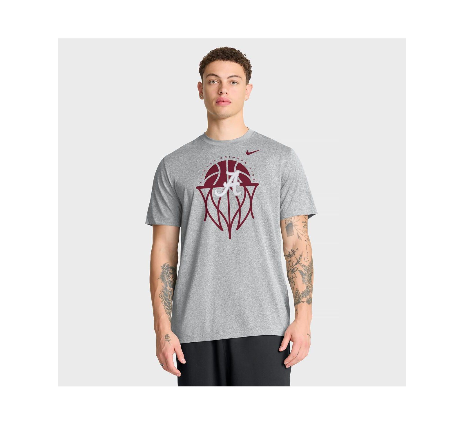 Футболка Nike Men's Gray Alabama Crimson Tide Basketball Icon Legend
