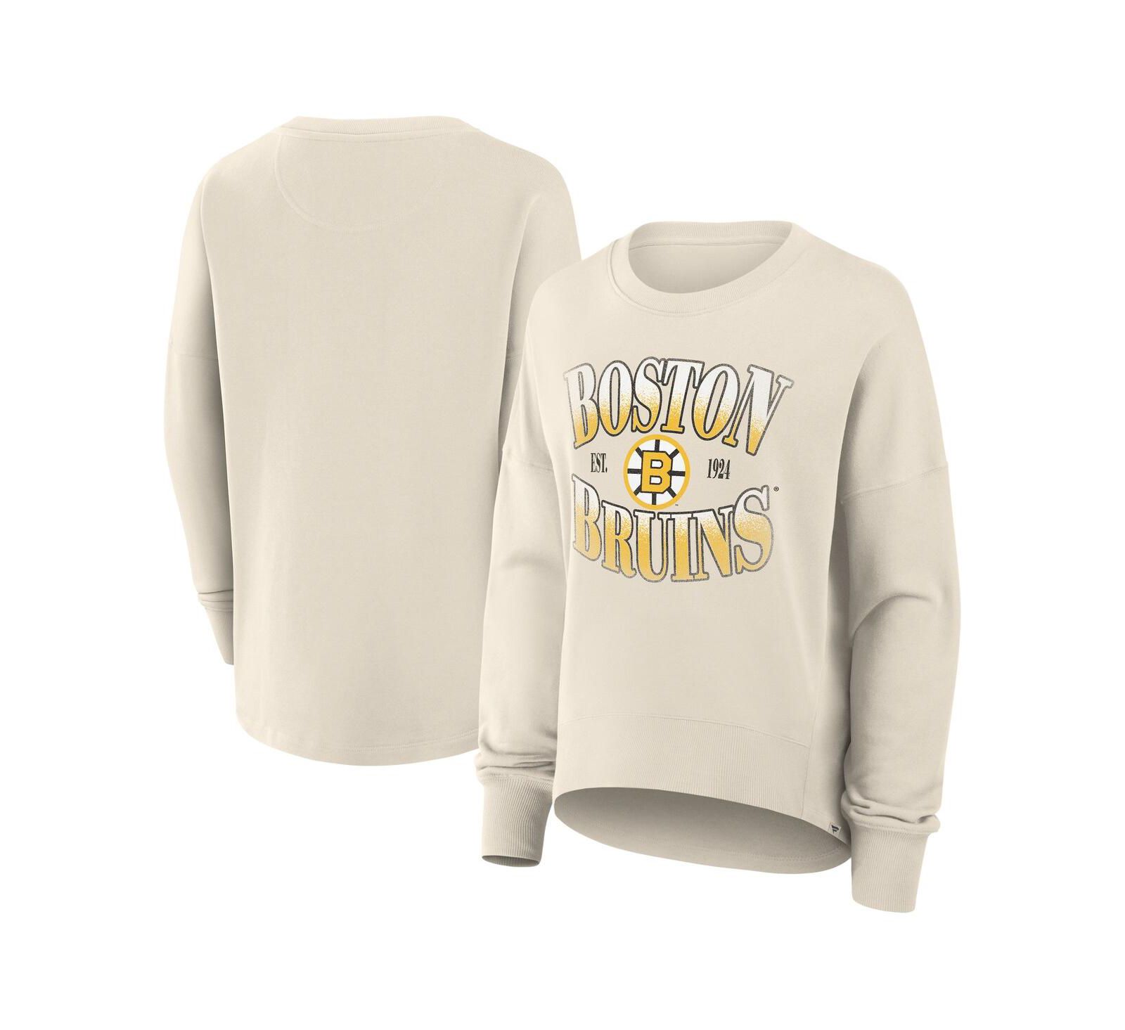 Fanatics Женский винтажный оверсайз свитшот Boston Bruins кремовый