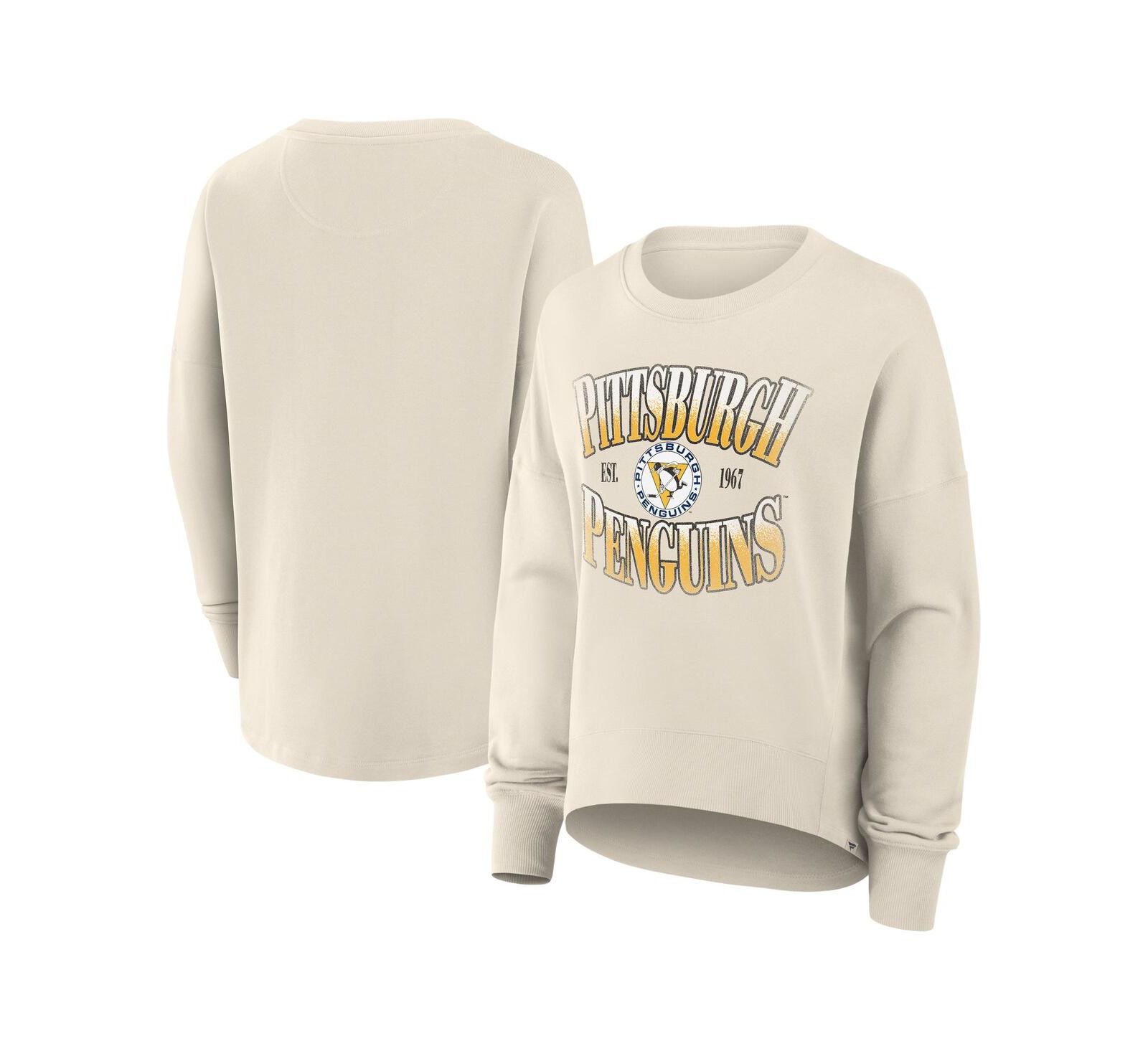 Женский оверсайз свитшот Fanatics Pittsburgh Penguins винтажный кремовый