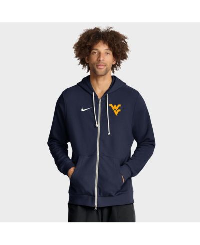 Мужское темно-синее худи Nike West Virginia Mountaineers 2025 Sideline Standard Issue Dri-FIT на молнии