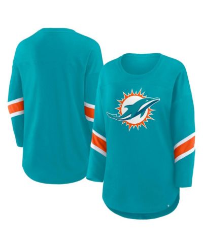 Fanatics Women's Aqua Miami Dolphins Redzone 3/4-Sleeve T-Shirt