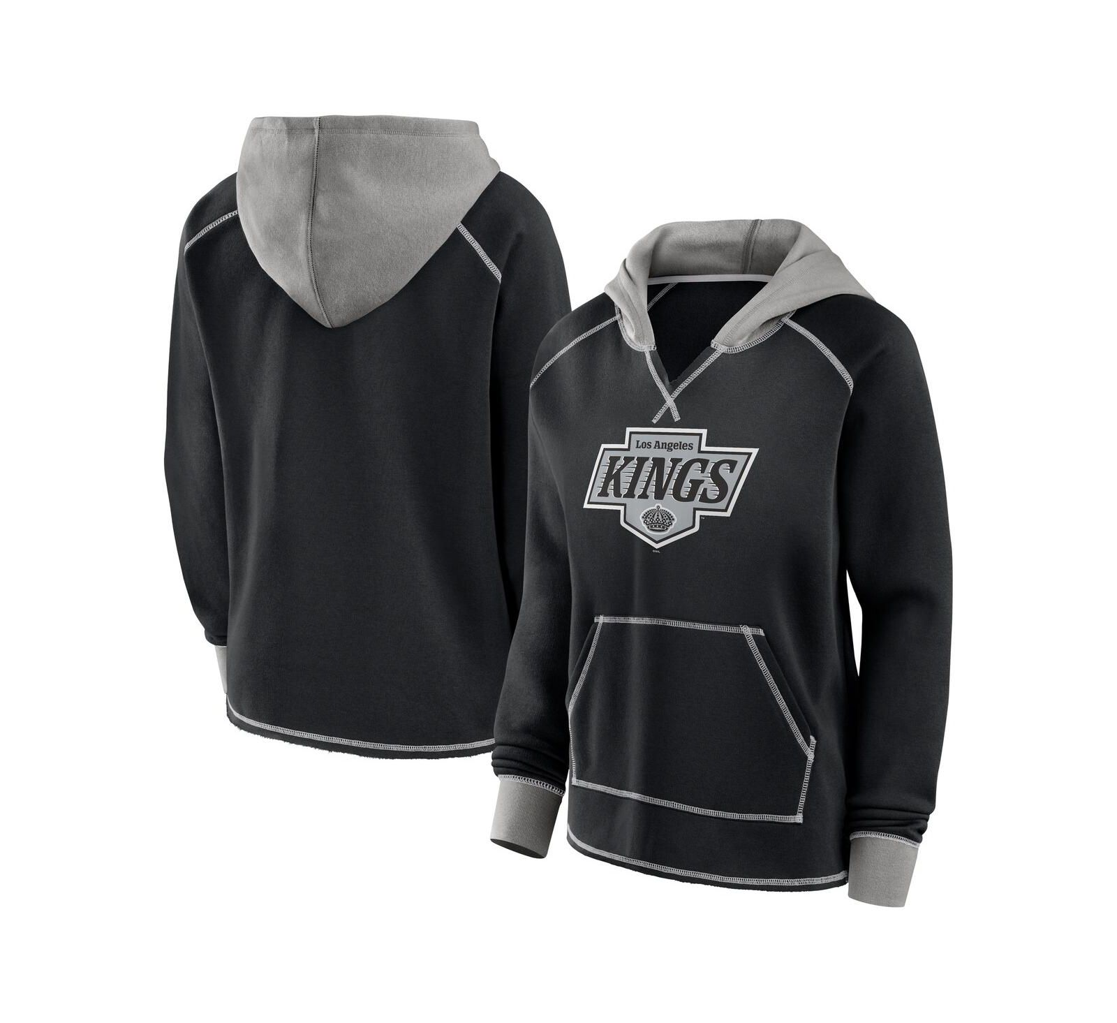 Женская толстовка Logo Athletic Black Los Angeles Kings Hit It French Terry Full-Zip Hoodie