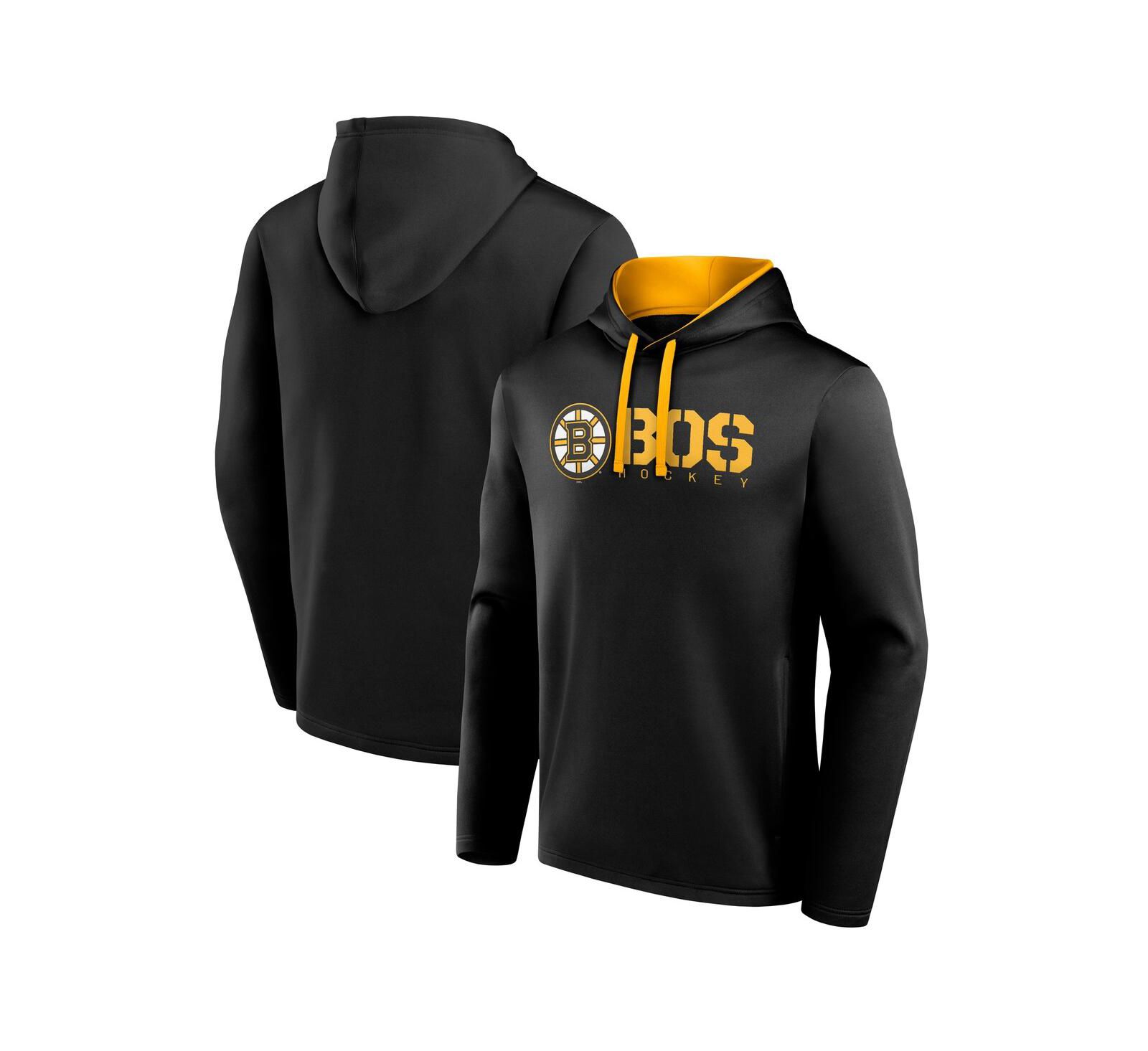 Мужское худи Logo Athletic Black Boston Bruins Head Start Pullover