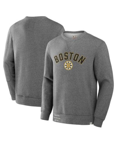 Fanatics Men's Heather Gray Boston Bruins Decades Collection Legendary Fleece Pullover Sweatshirt